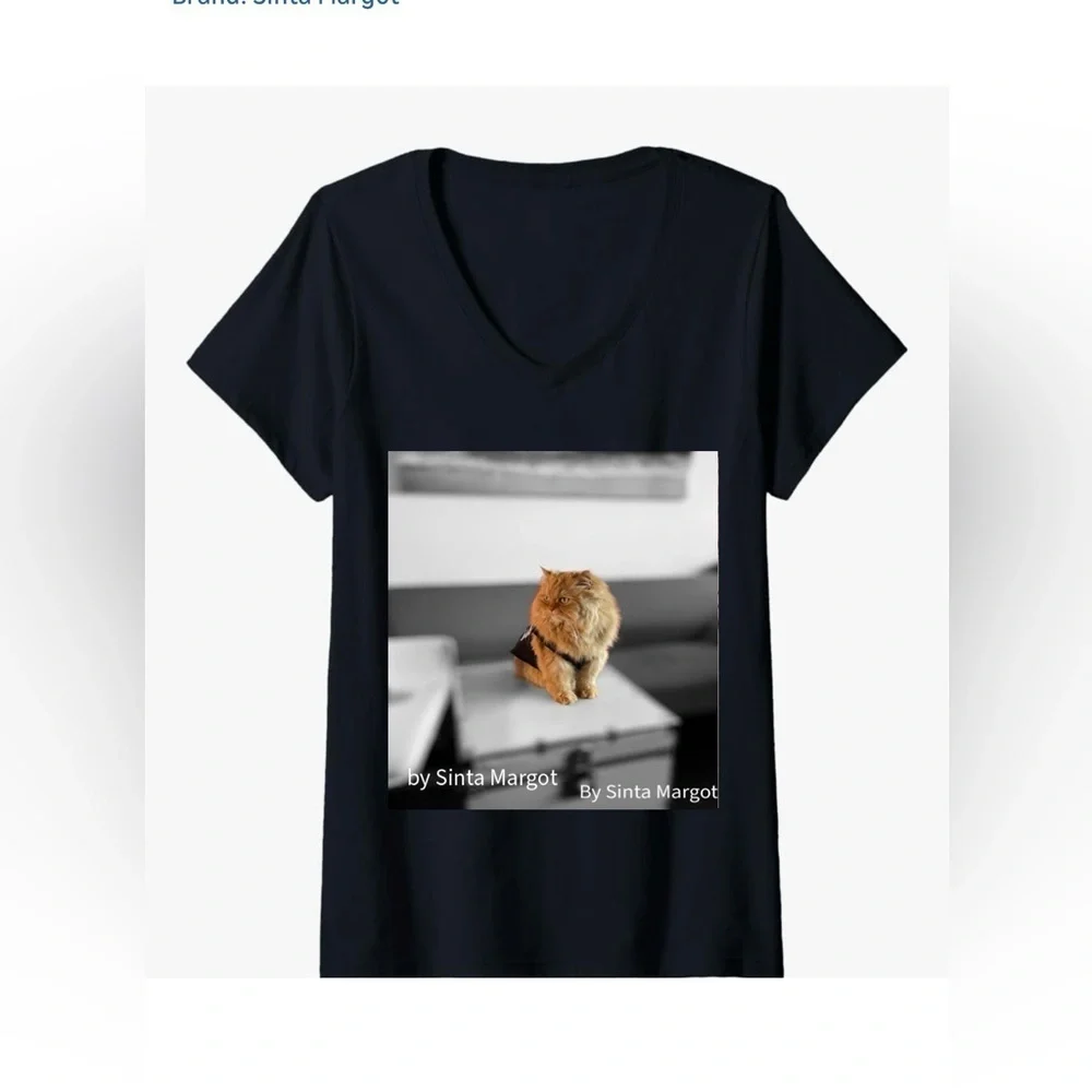 Digital photography print by me of my Persian cat wearing clothing NWT